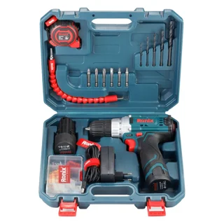 کیت دریل شارژی 12 ولت دو باتری رونیکس مدل rs-8613