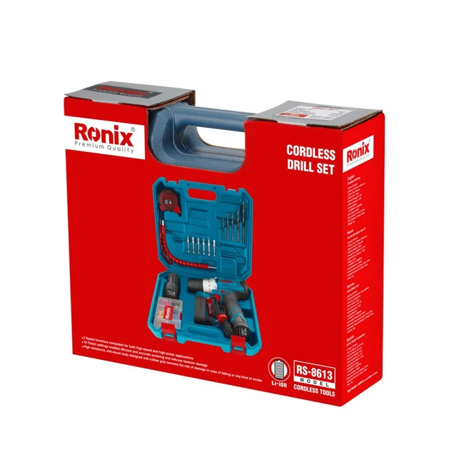 مجموعه 19 عددی دریل چکشی رونیکس مدل RS-8613 101960005